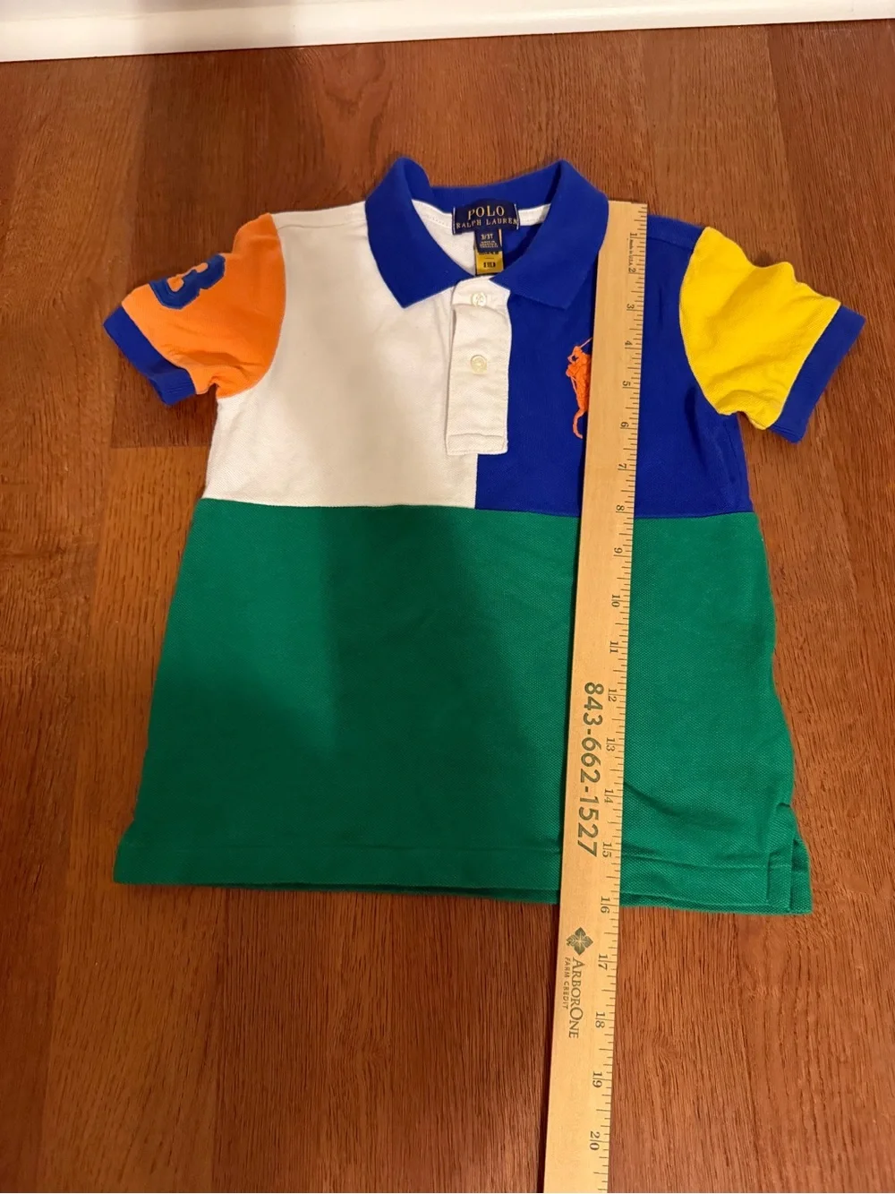 Polo Ralph Lauren Toddler Big Pony Colorblock Mesh Polo Shirt Size 3/3T